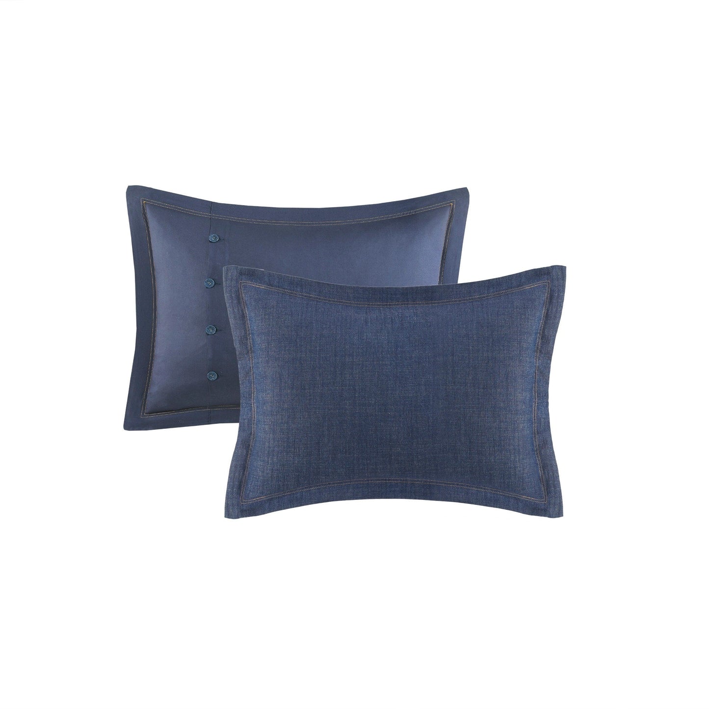 Ensemble de couette en jean Perry Blue de Woolrich, surdimensionné et surrempli.