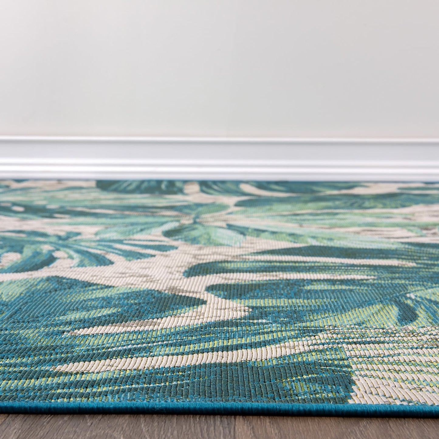 Tapis de sol contemporain à motifs floraux tropicaux pour intérieur/extérieur de World Rug Gallery