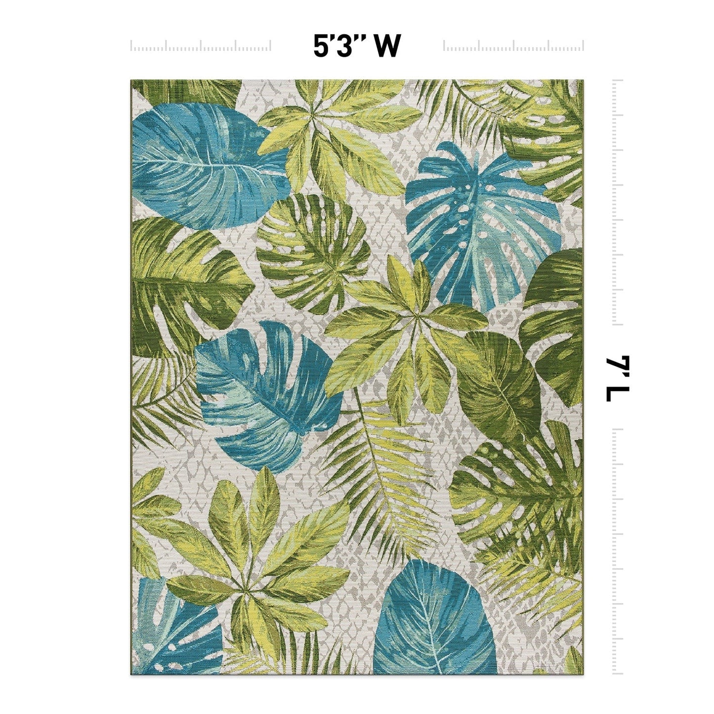 Tapis de sol contemporain à motifs floraux tropicaux pour intérieur/extérieur de World Rug Gallery