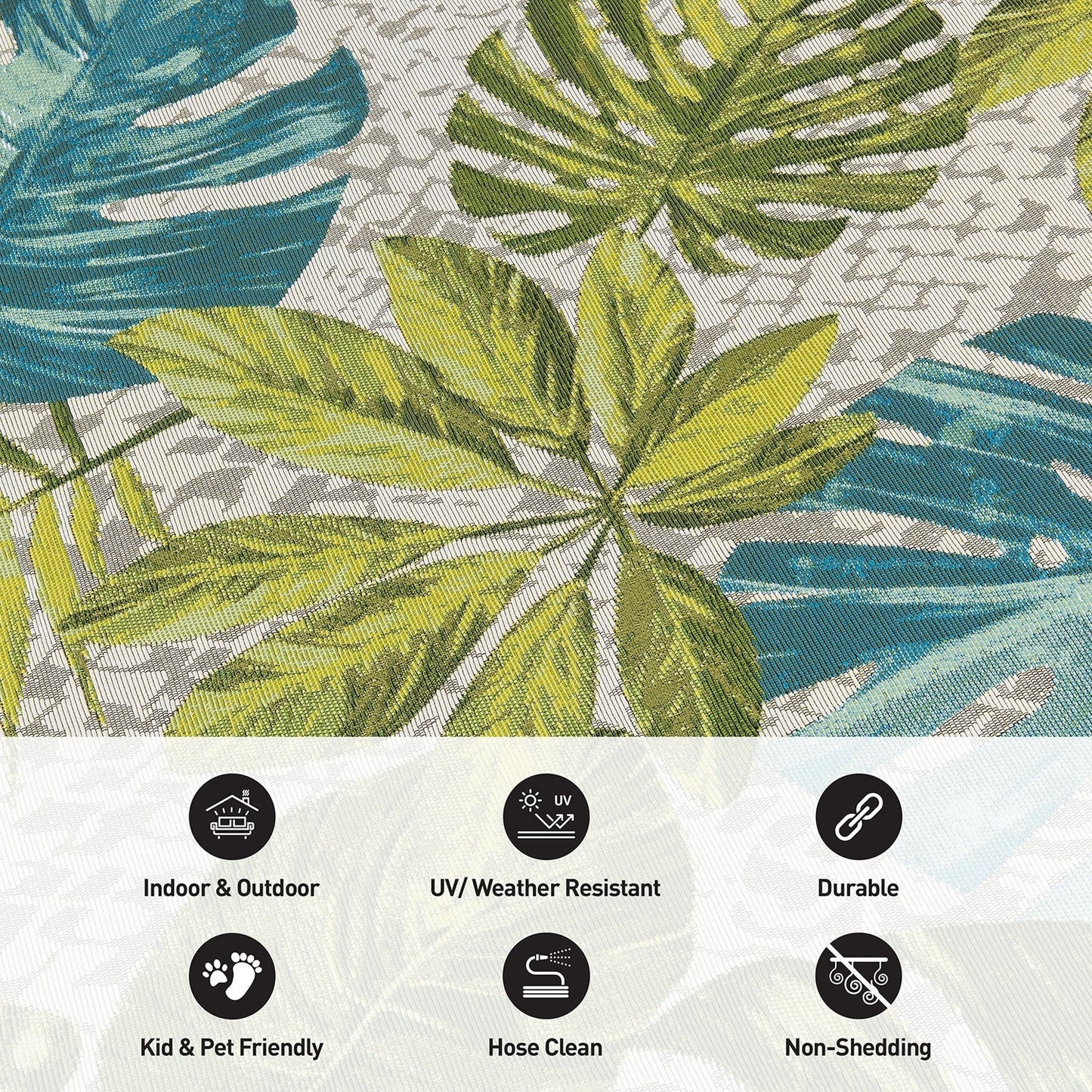 Tapis de sol contemporain à motifs floraux tropicaux pour intérieur/extérieur de World Rug Gallery