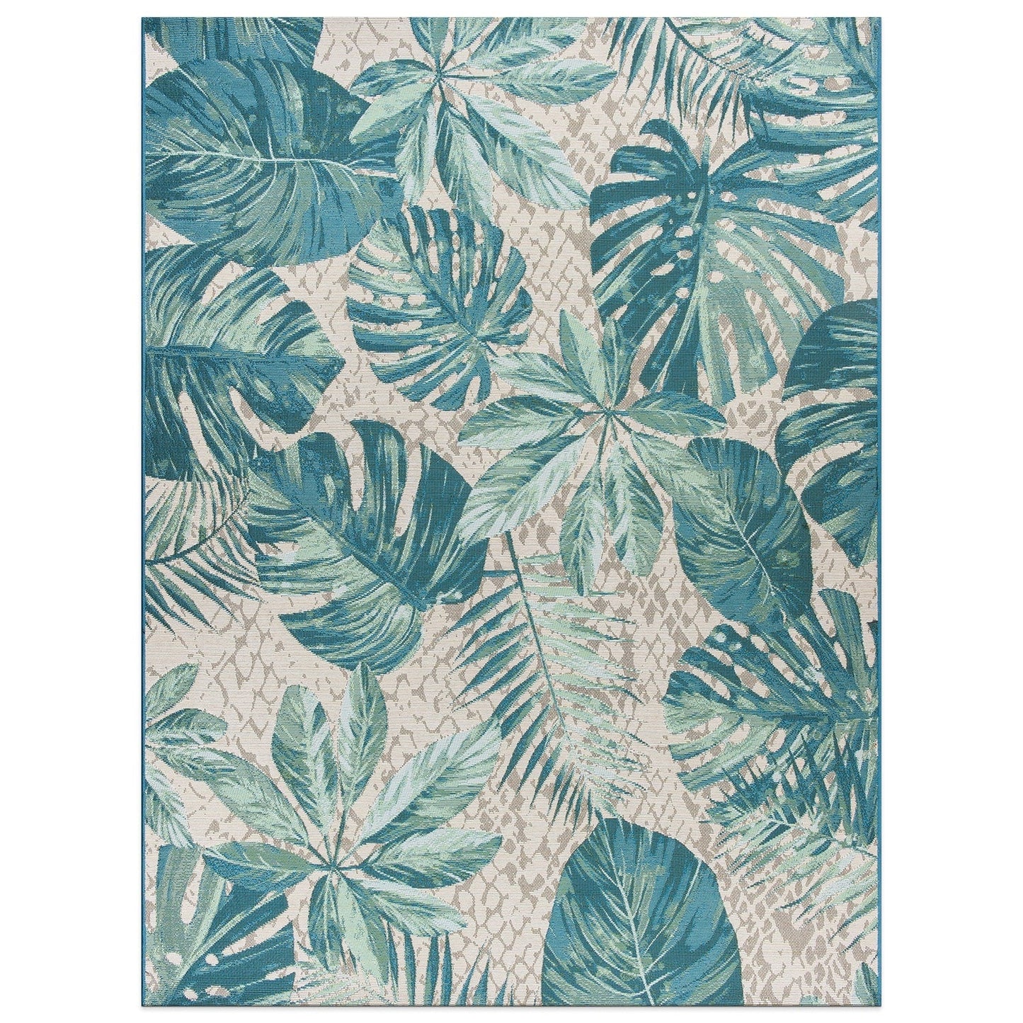 Tapis de sol contemporain à motifs floraux tropicaux pour intérieur/extérieur de World Rug Gallery