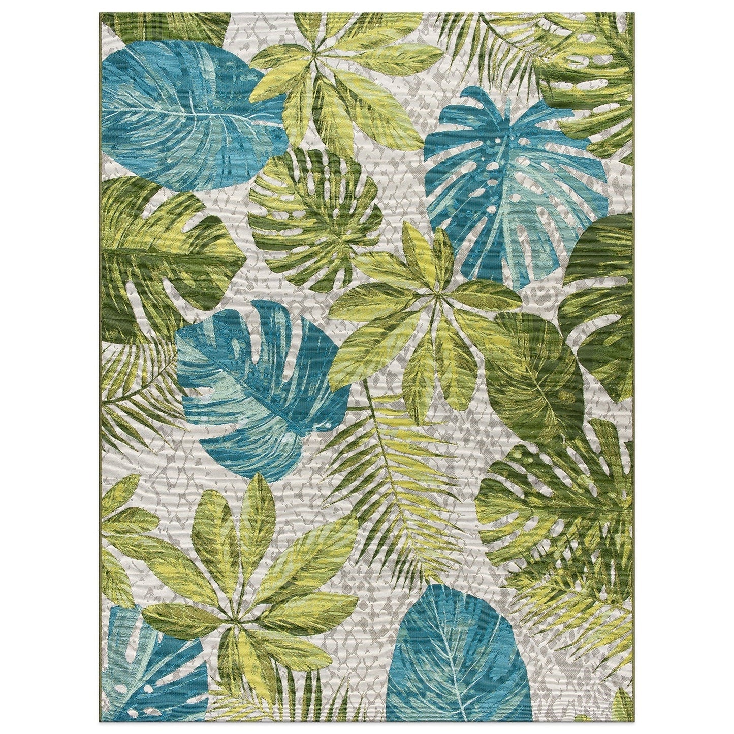 Tapis de sol contemporain à motifs floraux tropicaux pour intérieur/extérieur de World Rug Gallery