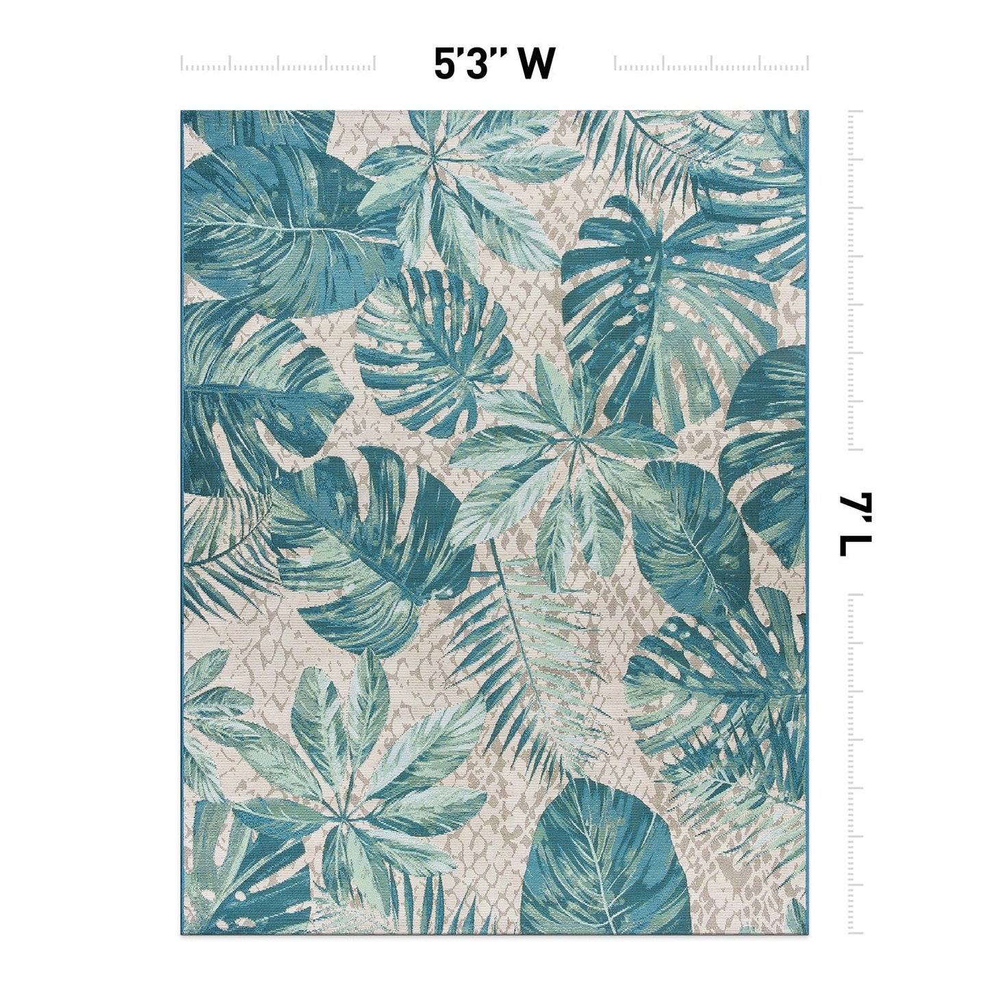 Tapis de sol contemporain à motifs floraux tropicaux pour intérieur/extérieur de World Rug Gallery