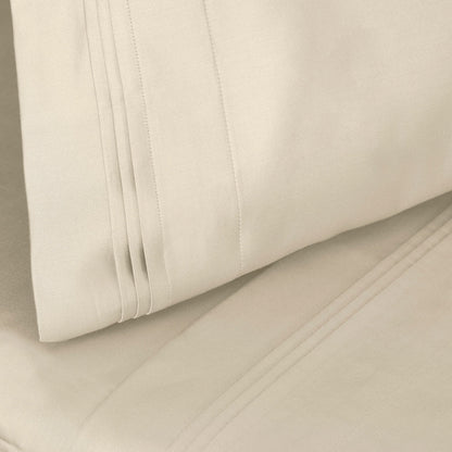 Jeu de draps uni en coton égyptien supérieur, 1000 fils, avec poche profonde.