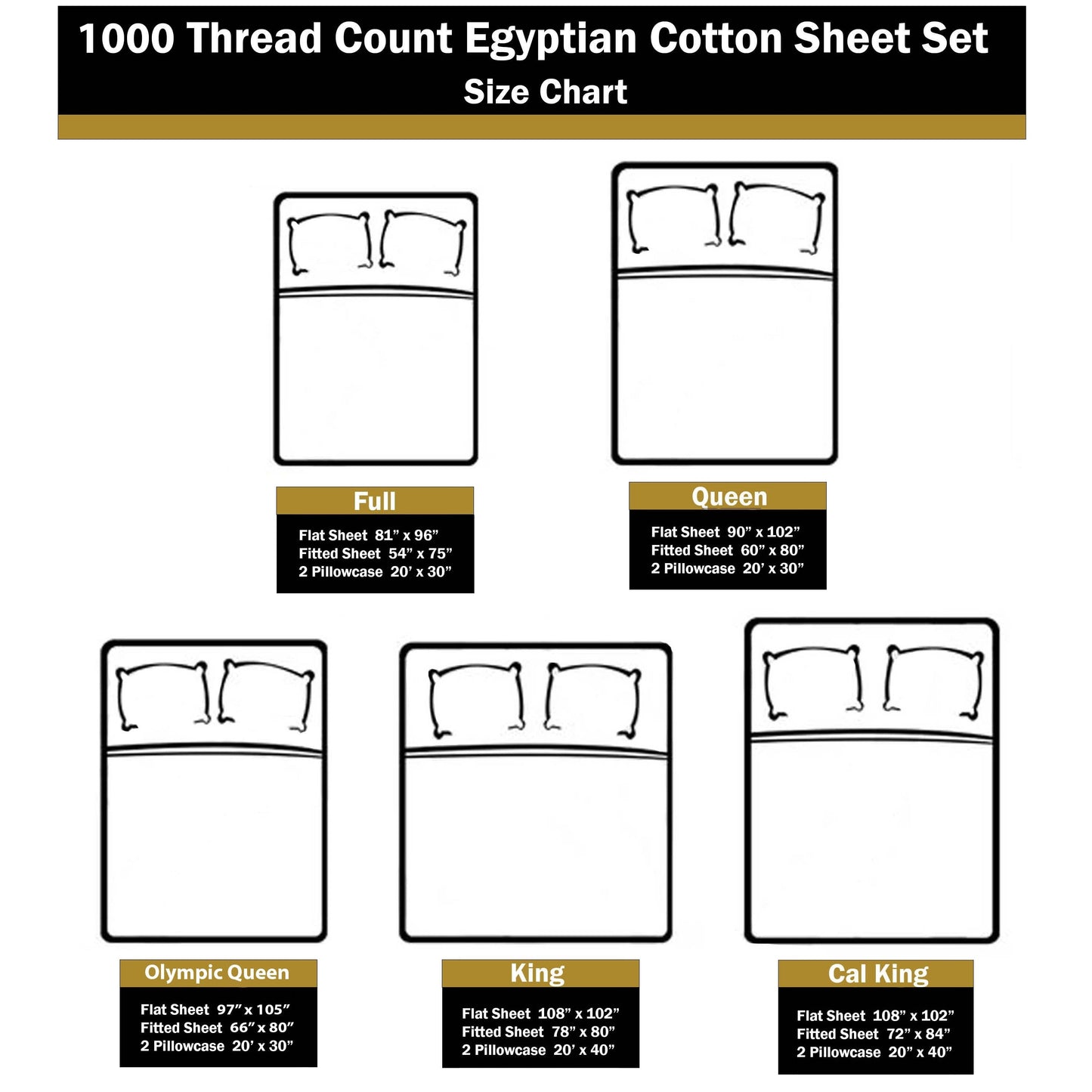 Jeu de draps uni en coton égyptien supérieur, 1000 fils, avec poche profonde.