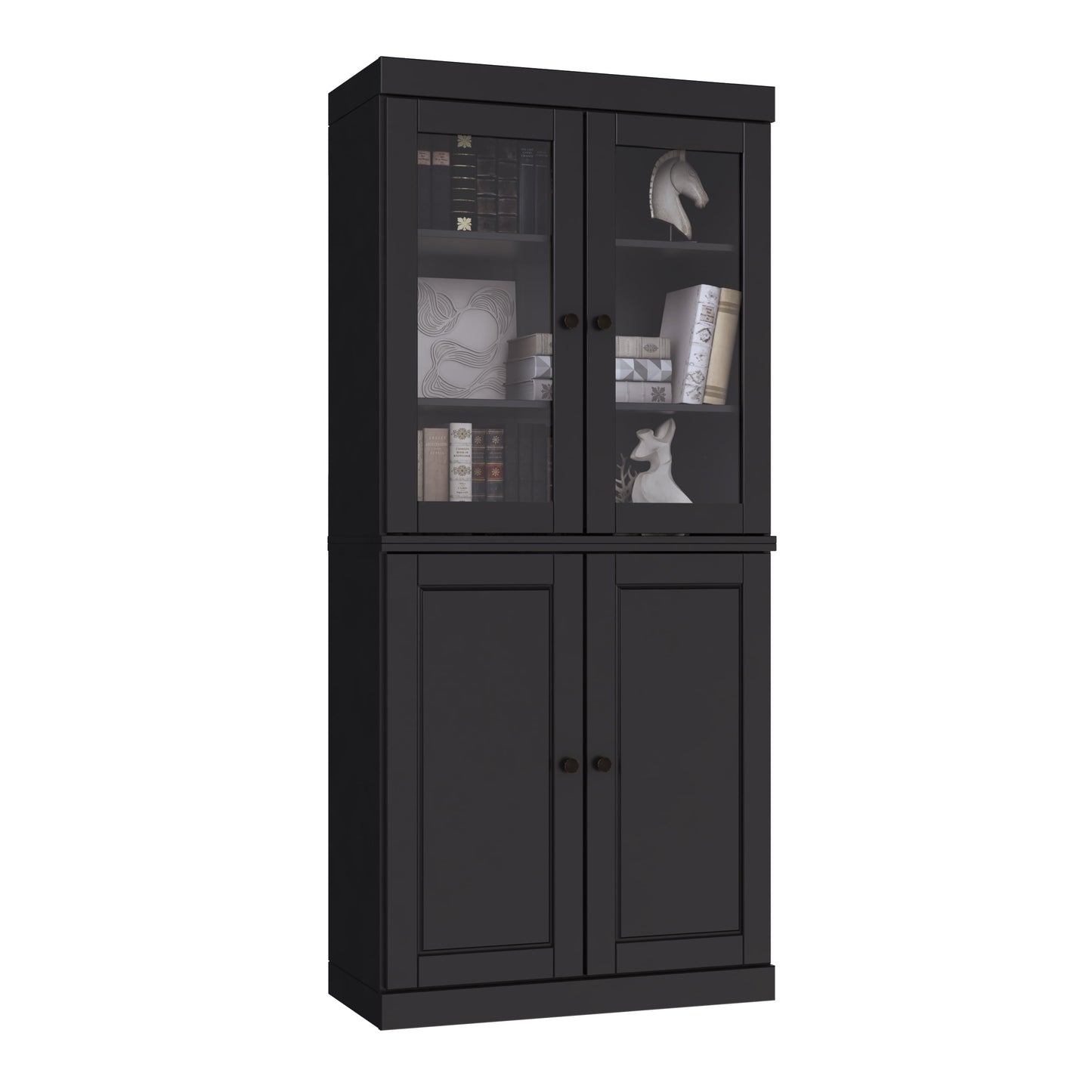 Étagère à livres 6 niveaux en bois massif 100 % avec portes en option de Palace Imports