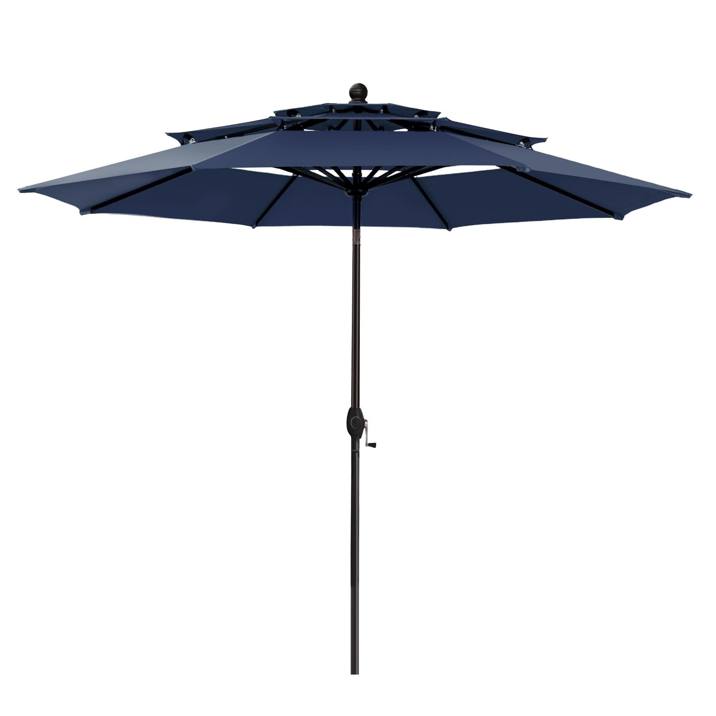 MAISON ARTS Parasol de terrasse extérieur à 3 niveaux, inclinable automatiquement, de 3 mètres, à double ventilation, avec lumières LED.