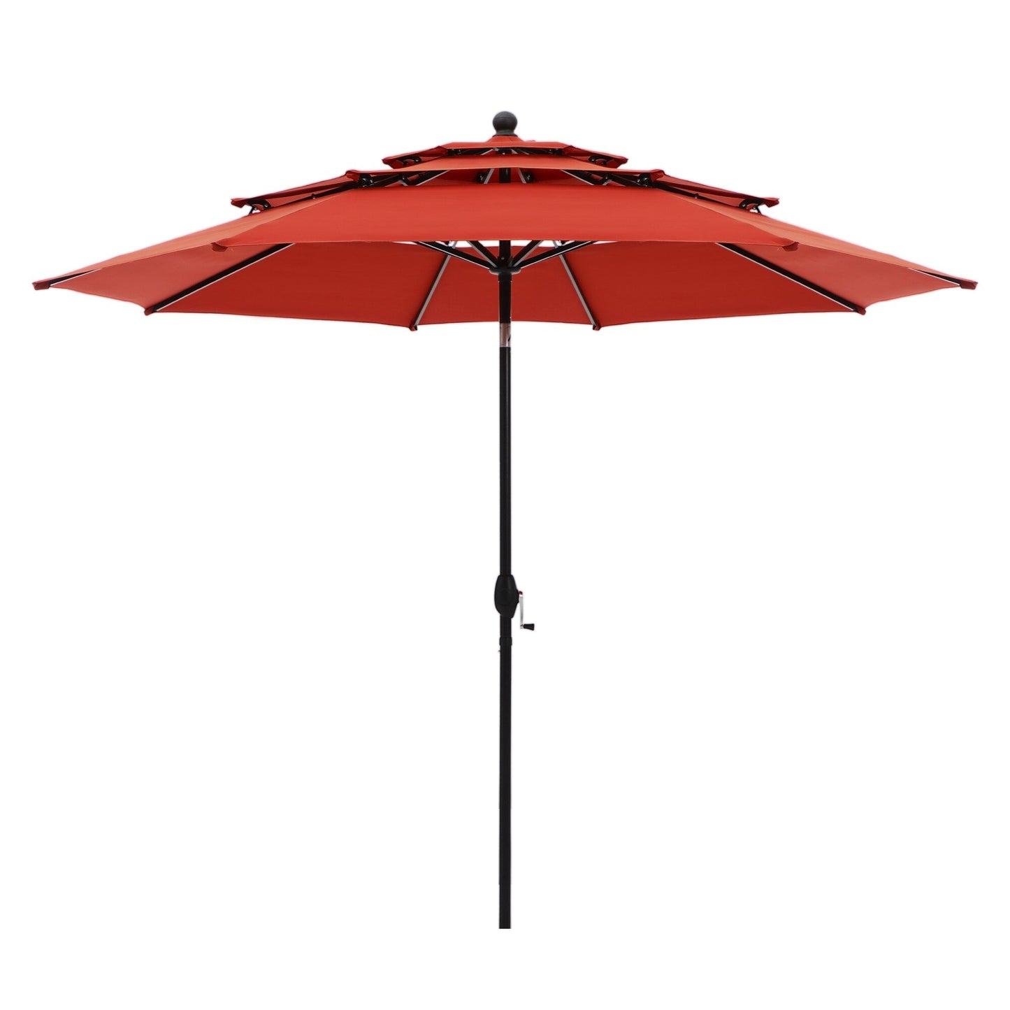 MAISON ARTS Parasol de terrasse extérieur à 3 niveaux, inclinable automatiquement, de 3 mètres, à double ventilation, avec lumières LED.