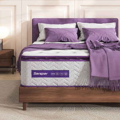 Matelas à ressorts medium avec surcouche en mousse à mémoire de forme de 12 pouces