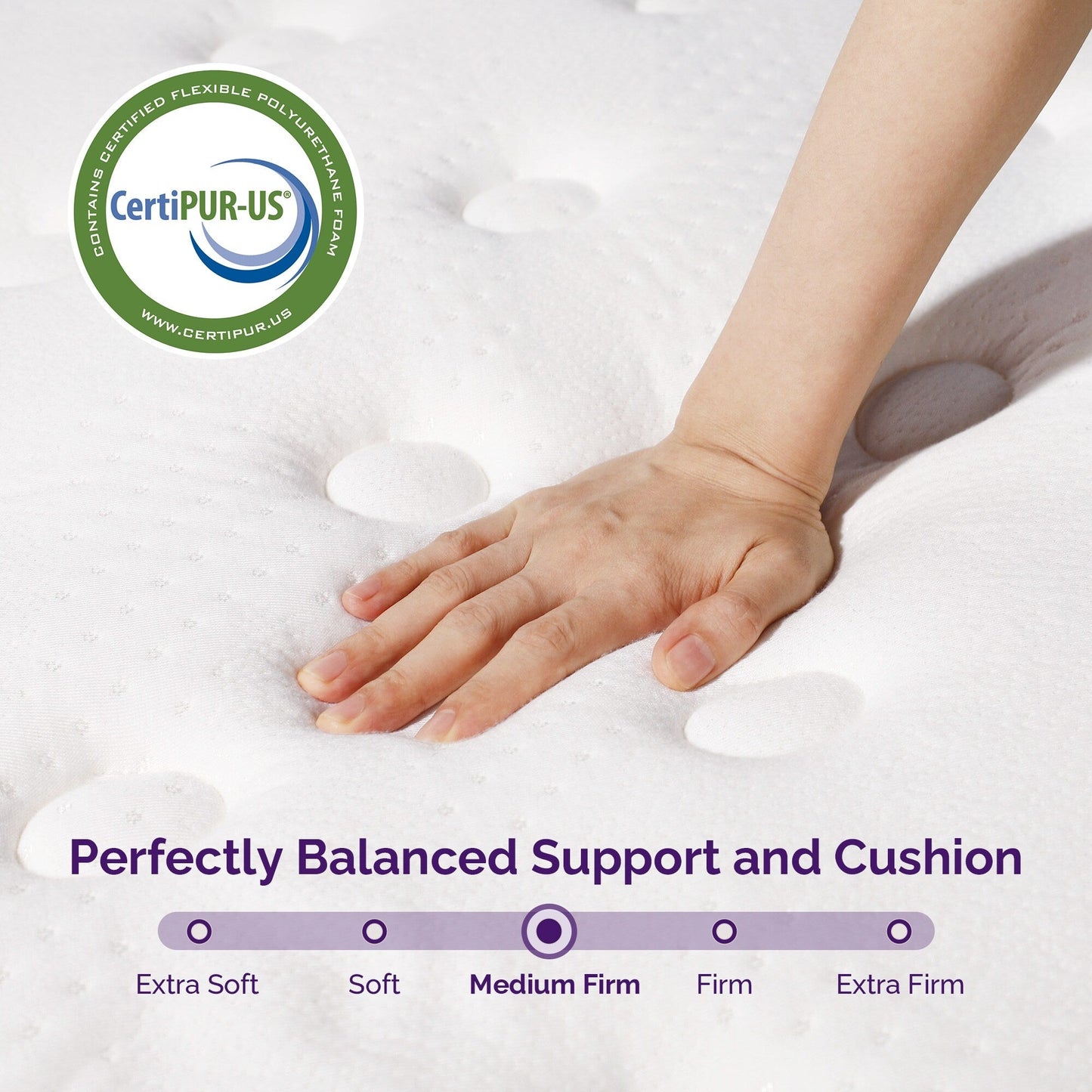 Matelas à ressorts medium avec surcouche en mousse à mémoire de forme de 12 pouces