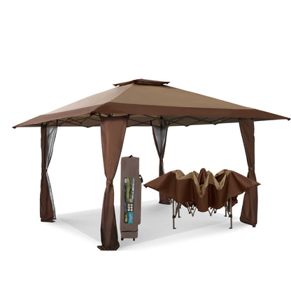 Caravane de jardin gonflable renforcée de 3,96 m x 3,96 m (13' x 13'), avec élégant rideau d'angle - 13x13ft