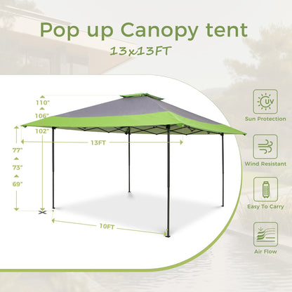 Caravane de jardin gonflable renforcée de 3,96 m x 3,96 m (13' x 13'), avec élégant rideau d'angle - 13x13ft