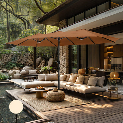 MAISON ARTS Parasol de terrasse double face extra large de 4,5 m avec socle inclus