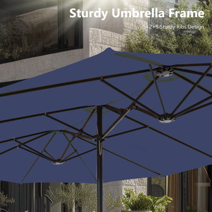 MAISON ARTS Parasol de terrasse double face extra large de 4,5 m avec socle inclus
