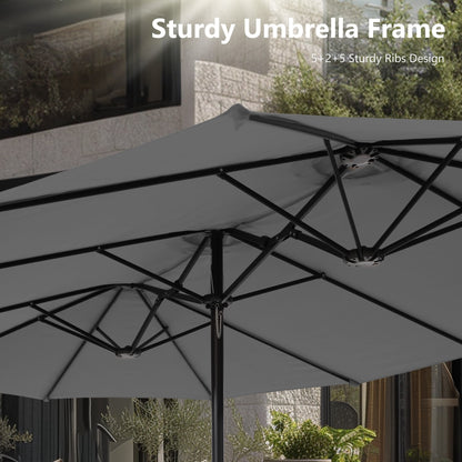 MAISON ARTS Parasol de terrasse double face extra large de 4,5 m avec socle inclus