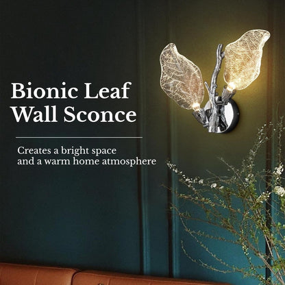 Applique murale KAYLA à 2 lumières en forme de feuille bionique