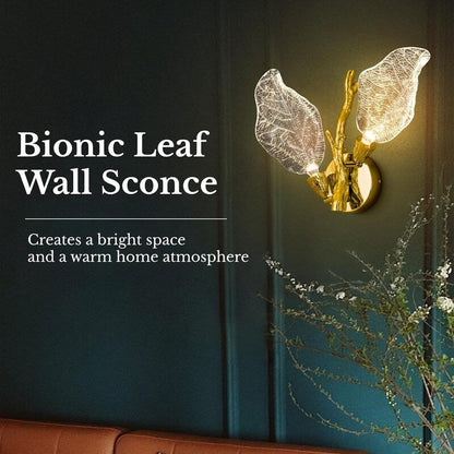Applique murale KAYLA à 2 lumières en forme de feuille bionique