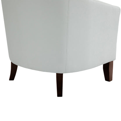 2 chaises d'appoint en cuir végétalien en forme de tonneau, 73,5 cm de large, avec garniture à clous.