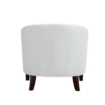 2 chaises d'appoint en cuir végétalien en forme de tonneau, 73,5 cm de large, avec garniture à clous.
