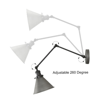 Malryn Lot de 2 appliques murales modernes à bras oscillant réglable, à brancher ou à câbler directement