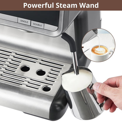 Machine à expresso automatique 20 bars avec mousseur de lait pour barista à domicile