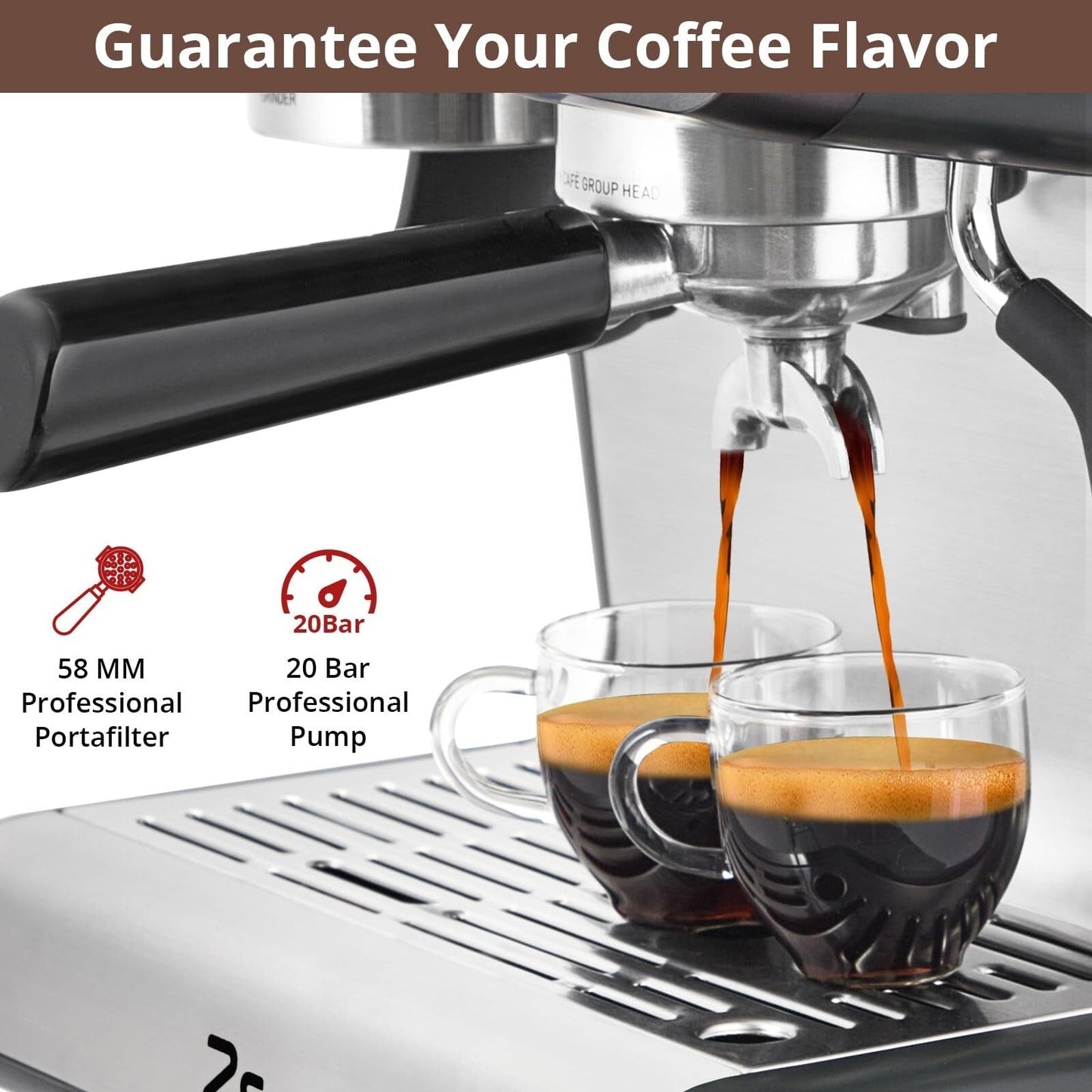Machine à expresso automatique 20 bars avec mousseur de lait pour barista à domicile