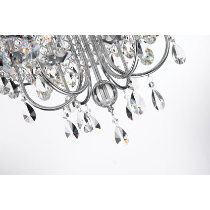Suspension tambour ronde perlée avec cristaux suspendus