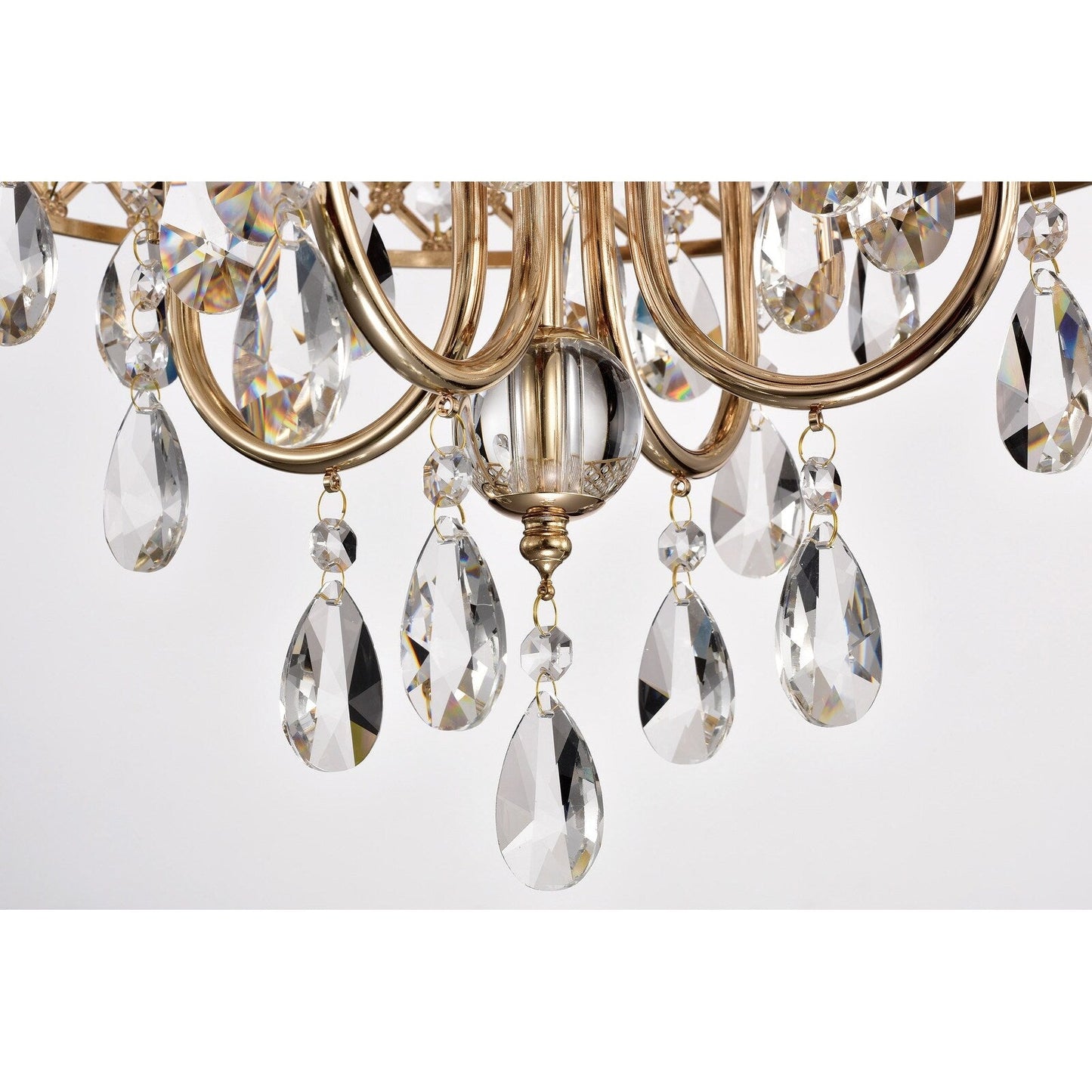 Suspension tambour ronde perlée avec cristaux suspendus