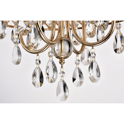 Suspension tambour ronde perlée avec cristaux suspendus