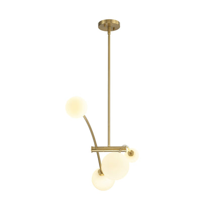 Suspension moderne linéaire simple à 4 lumières, style Sputnik, couleur or, pour îlot de cuisine/salle à manger - 130,5 cm L x 28 cm P x 15 cm H