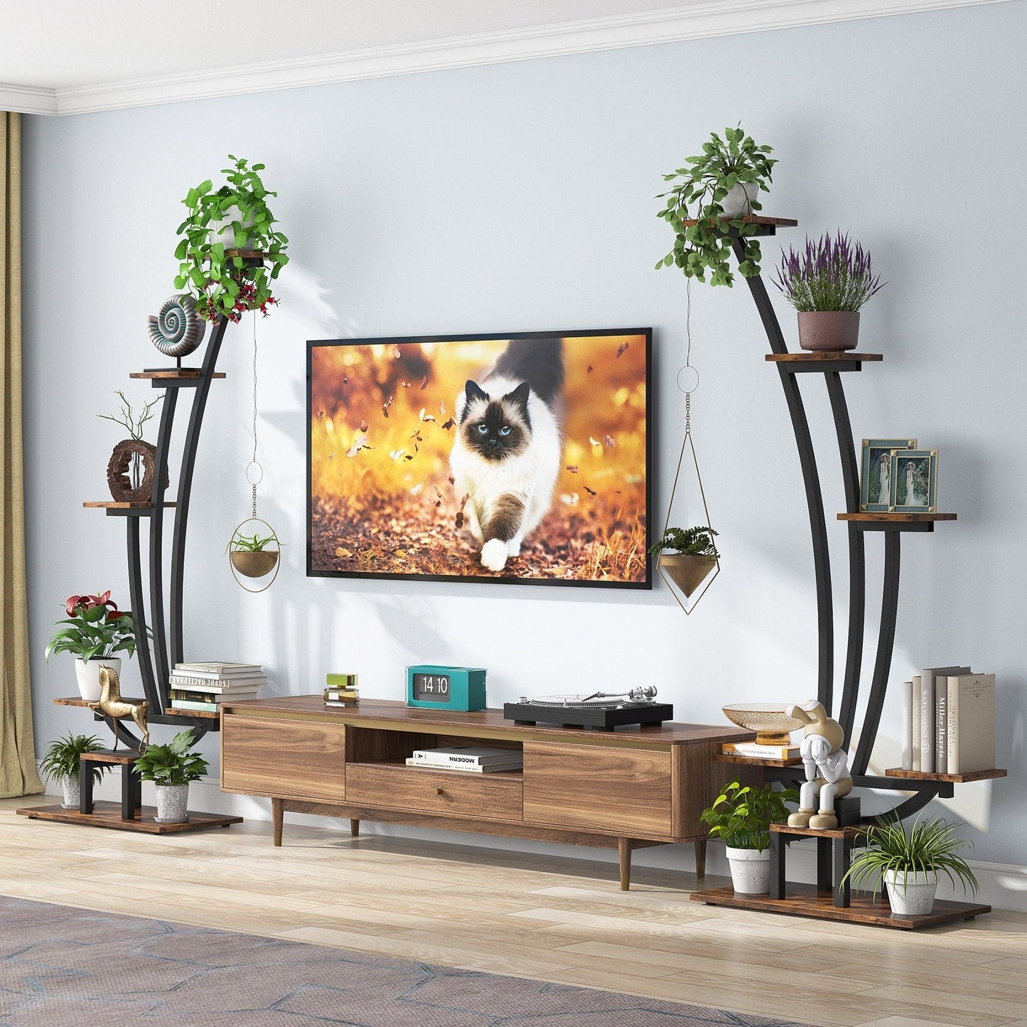 Support pour plantes d'intérieur, étagère à fleurs à 6 niveaux pour jardin à domicile - Lot de 2