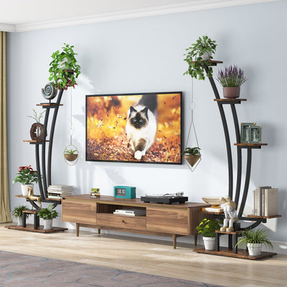 Support pour plantes d'intérieur, étagère à fleurs à 6 niveaux pour jardin à domicile - Lot de 2