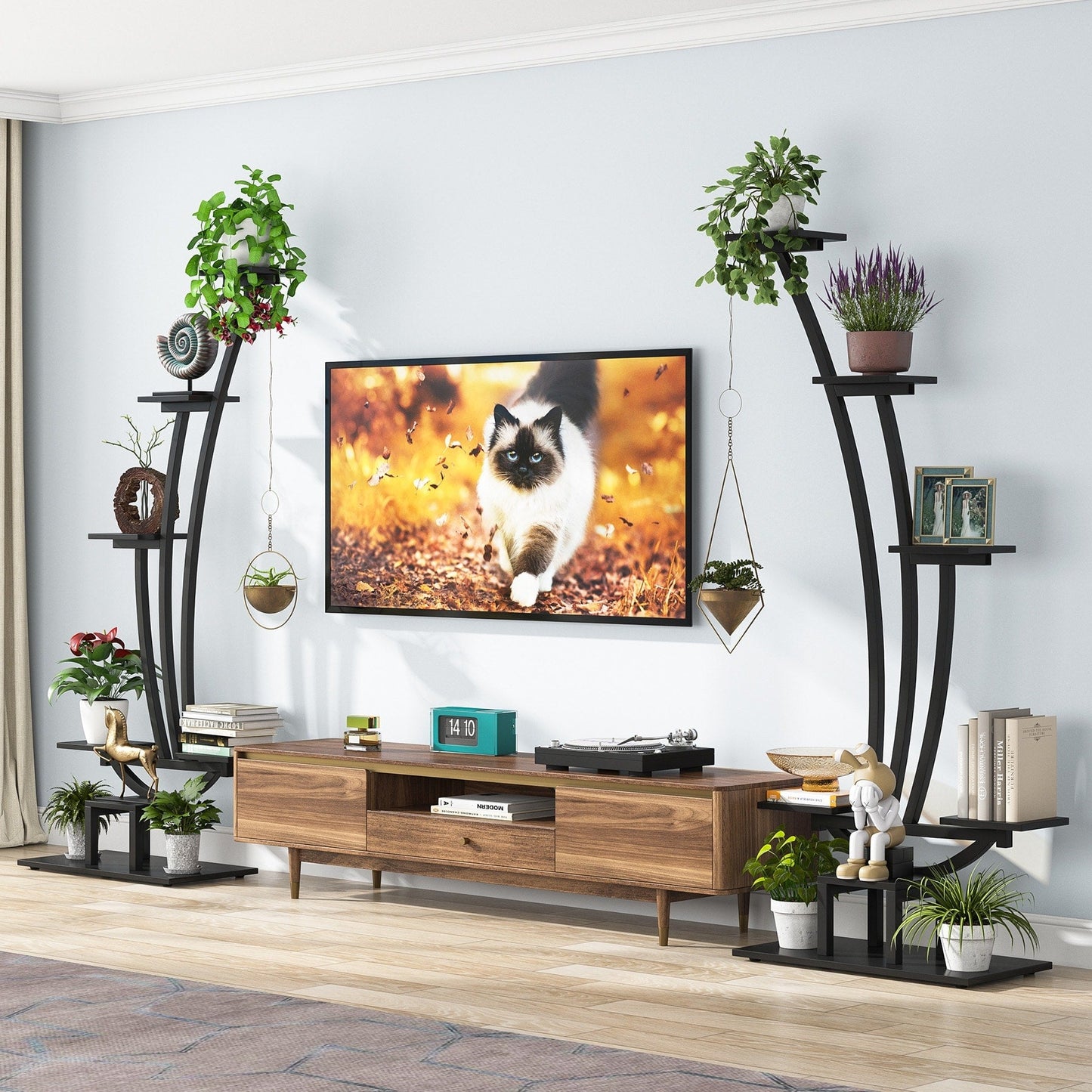 Support pour plantes d'intérieur, étagère à fleurs à 6 niveaux pour jardin à domicile - Lot de 2