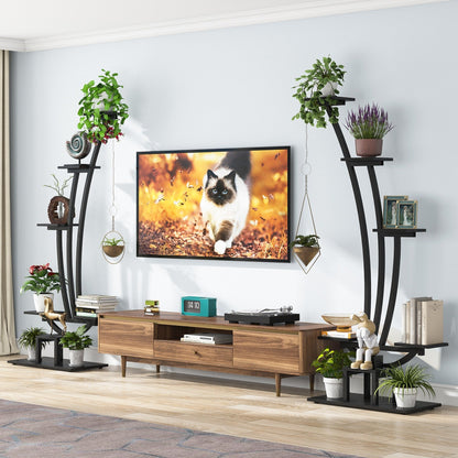 Support pour plantes d'intérieur, étagère à fleurs à 6 niveaux pour jardin à domicile - Lot de 2