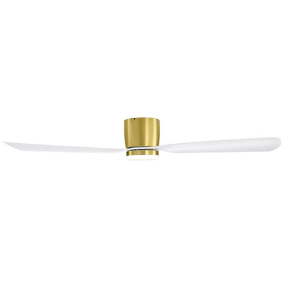 Ventilateur de plafond LED à encastrer de 52 pouces noir/blanc avec éclairage et télécommande (3 pales)