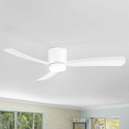 Ventilateur de plafond LED à encastrer de 52 pouces noir/blanc avec éclairage et télécommande (3 pales)