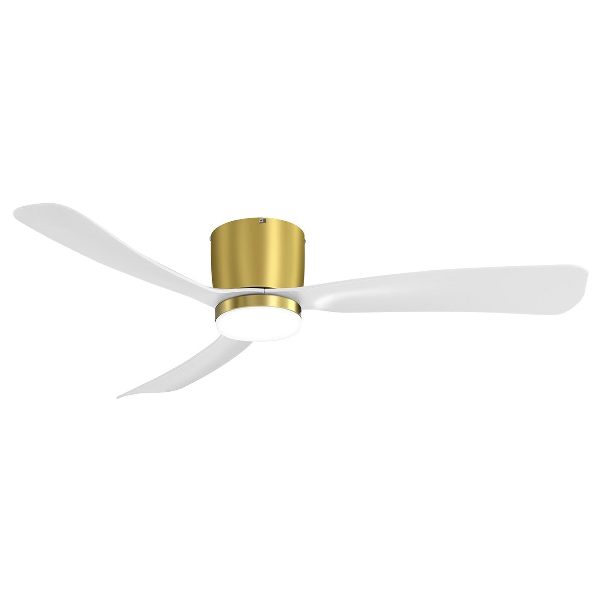 Ventilateur de plafond LED à encastrer de 52 pouces noir/blanc avec éclairage et télécommande (3 pales)