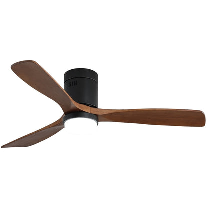 Ventilateur de plafond Sofucor à montage encastré de 52 pouces avec télécommande, moteur réversible, éclairage intégré en option.