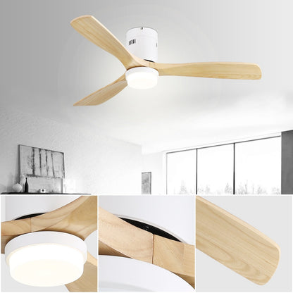 Ventilateur de plafond Sofucor à montage encastré de 52 pouces avec télécommande, moteur réversible, éclairage intégré en option.