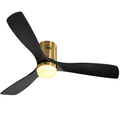Ventilateur de plafond Sofucor à montage encastré de 52 pouces avec télécommande, moteur réversible, éclairage intégré en option.