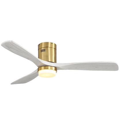Ventilateur de plafond Sofucor à montage encastré de 52 pouces avec télécommande, moteur réversible, éclairage intégré en option.