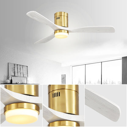 Ventilateur de plafond Sofucor à montage encastré de 52 pouces avec télécommande, moteur réversible, éclairage intégré en option.