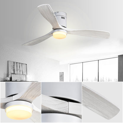 Ventilateur de plafond Sofucor à montage encastré de 52 pouces avec télécommande, moteur réversible, éclairage intégré en option.