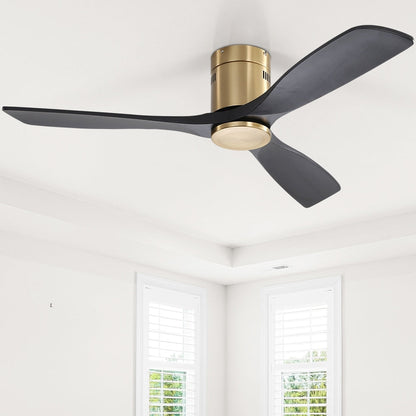 Ventilateur de plafond Sofucor à montage encastré de 52 pouces avec télécommande, moteur réversible, éclairage intégré en option.