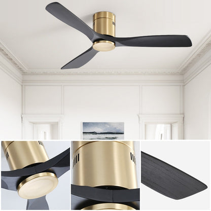 Ventilateur de plafond Sofucor à montage encastré de 52 pouces avec télécommande, moteur réversible, éclairage intégré en option.