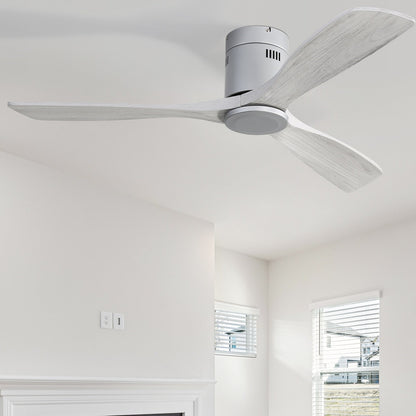 Ventilateur de plafond Sofucor à montage encastré de 52 pouces avec télécommande, moteur réversible, éclairage intégré en option.