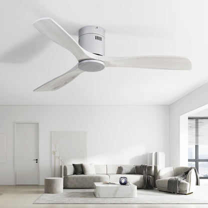 Ventilateur de plafond Sofucor à montage encastré de 52 pouces avec télécommande, moteur réversible, éclairage intégré en option.
