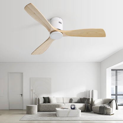 Ventilateur de plafond Sofucor à montage encastré de 52 pouces avec télécommande, moteur réversible, éclairage intégré en option.