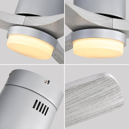 Ventilateur de plafond Sofucor à montage encastré de 52 pouces avec télécommande, moteur réversible, éclairage intégré en option.