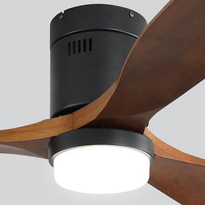 Ventilateur de plafond Sofucor à montage encastré de 52 pouces avec télécommande, moteur réversible, éclairage intégré en option.